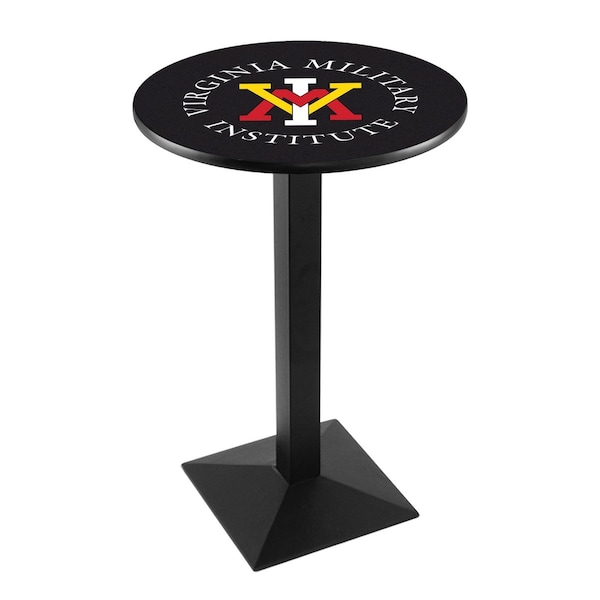 42" Blk Wrinkle Virginia Military Institute Pub Table